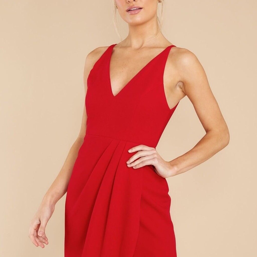 Do + Be dress XS true red draped front